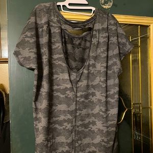 A lightweight shirt with design on back